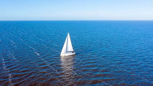 Aerial from sailing on the ijsselmeer in the netherlands