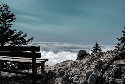 Scenic view of rocks against sky