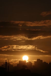 Silhouette buildings against sky during sunset