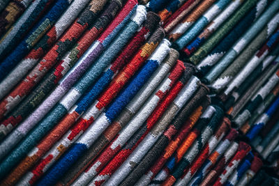 Full frame shot of multi colored pencils in market