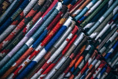 Full frame shot of multi colored textile for sale