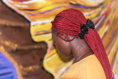 Side view of a woman