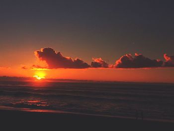 Scenic view of sunset over sea