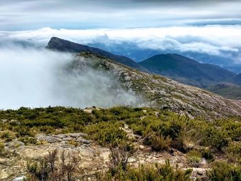 Scenic view of mountains against sky