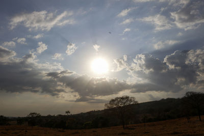 Scenic view of landscape against cloudy sky