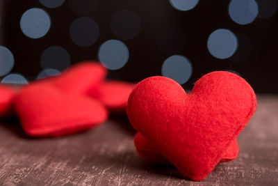 Close-up of heart shape on table