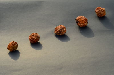 High angle view of fruits on table