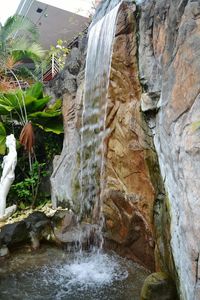 Close-up of water flowing through rocks