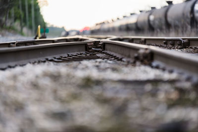 Close-up of railroad track