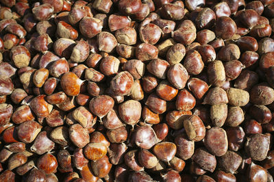 Full frame shot of chestnuts for sale at market