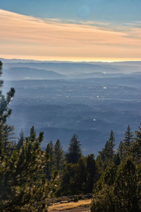 Scenic view of landscape against sky during sunset