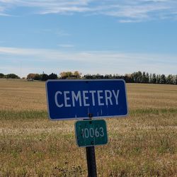 Information sign on field