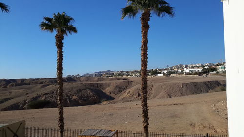 Scenic view of landscape against clear sky