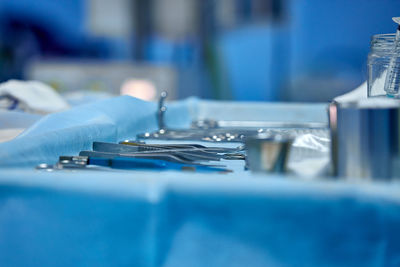 High angle view of people on table