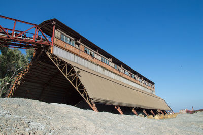 Low angle view of built structure against blue sky