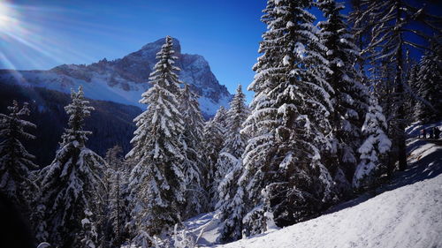 Panoramic view of snowcapped mountains against sky