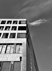 Low angle view of modern building against sky