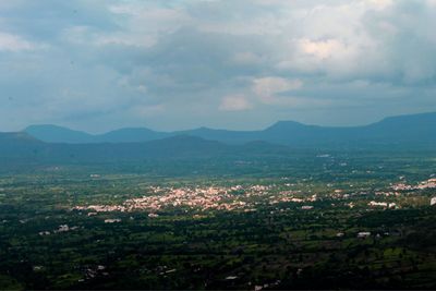 Aerial view of landscape against sky