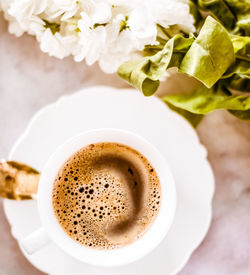 Directly above shot of coffee on table