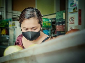 Close-up of woman at market