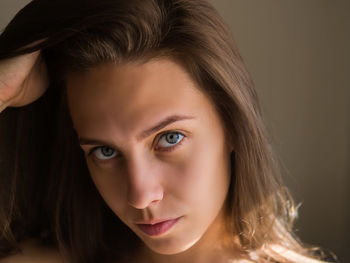 Close-up portrait of woman