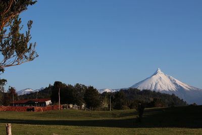 Scenic view of landscape against clear sky