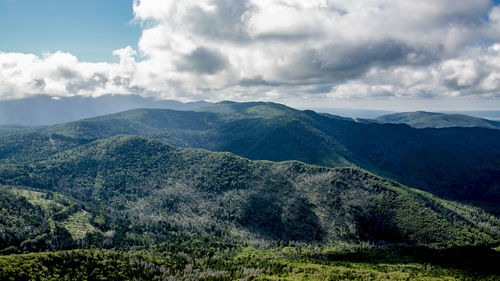 Scenic view of mountains against sky