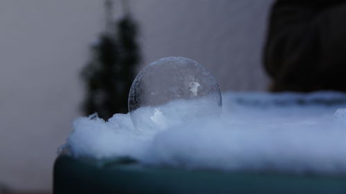 Close-up of frozen ice