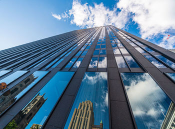 Low angle view of modern building against sky