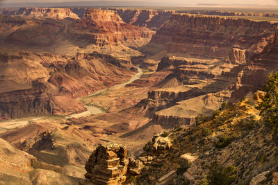 High angle view of dramatic landscape