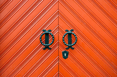 Close-up view of orange design
