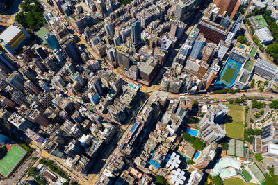 High angle view of city street