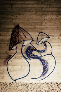 Close-up of graffiti on wall