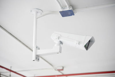Low angle view of security camera