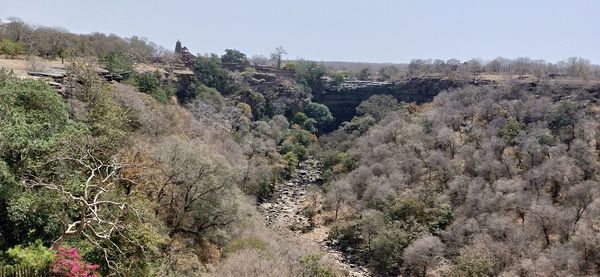 Panoramic view of landscape against clear sky