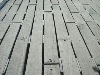 Detail shot of wood paneled floor
