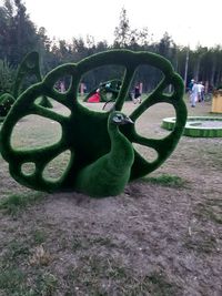 View of horse sculpture in park