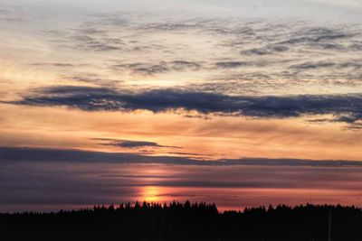 Scenic view of silhouette landscape against sky during sunset