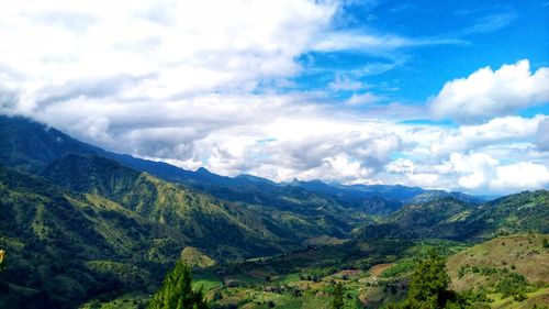 Scenic view of mountains against sky