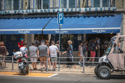 People on street in city