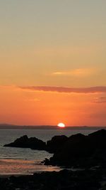 Scenic view of sea at sunset