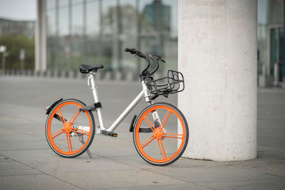 Bicycle parked on street