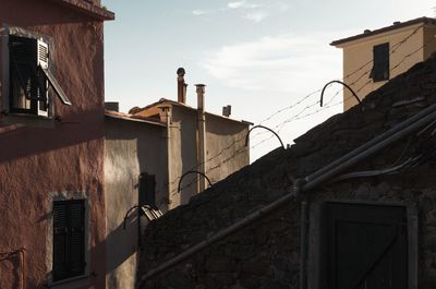 Low angle view of buildings against sky