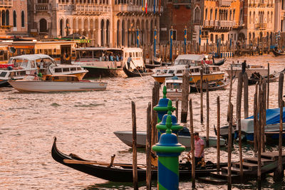 Boats in harbor