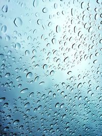 Close-up of water drops on glass