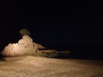 Rock formations at night