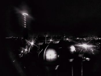 View of illuminated street light at night