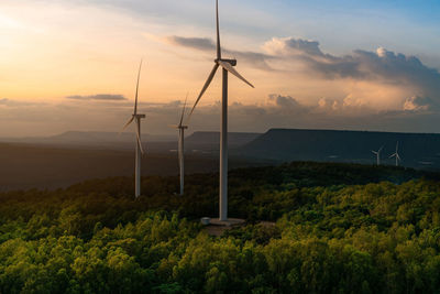 Wind energy. wind power. sustainable, renewable energy. wind turbines generate electricity. windmill