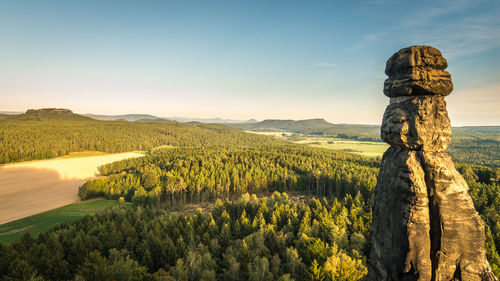 Scenic view of land against sky