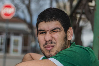 Close-up portrait of young man